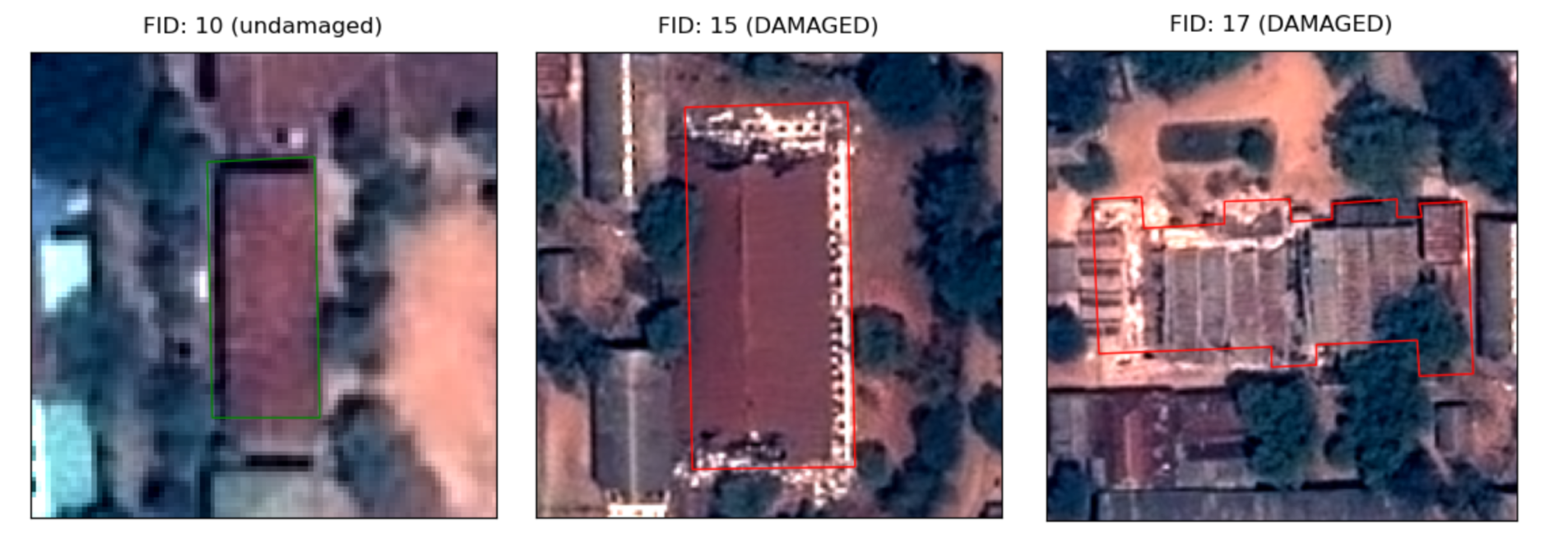Example of building patches extracted from post-event imagery used for training